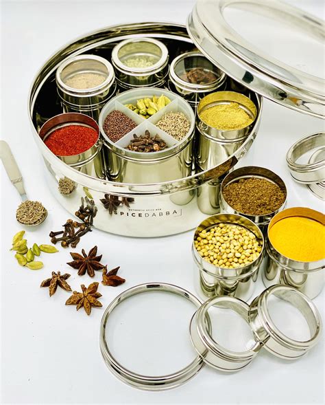 king international stainless steel spice box|Steel and wooden Spice Boxes .